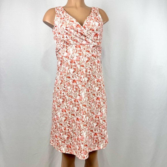 Eddie Bauer Womens Sz S Athletic Outdoor Sleeveless Stretch Mini Dress Coral Tan - Picture 1 of 13